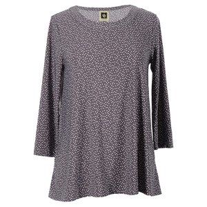 Anne Klein Grey & White Polka Dot Grey Top